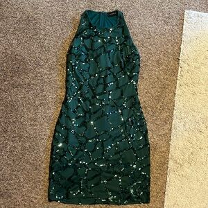 Women’s green fitted fancy dress homecoming